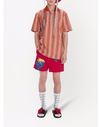 JW Anderson Half Zip Striped Polo Shirt