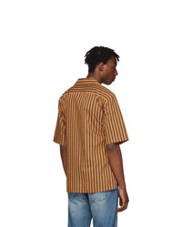 Acne Studios Orange And Grey Striped Shirt