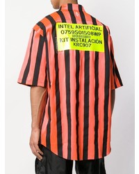 Marcelo Burlon County of Milan Warning Striped Shirt