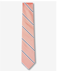 Orange Vertical Striped Silk Tie