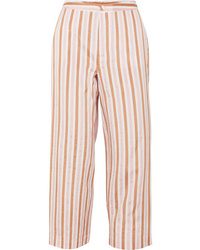Orange Vertical Striped Wide Leg Pants
