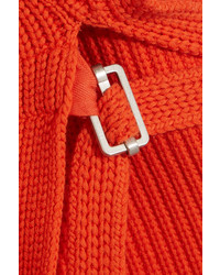 DKNY Open Back Ribbed Cotton Blend Vest Orange