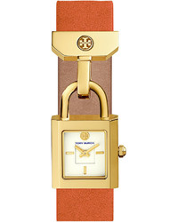 Tory Burch Surrey Padlock Multilink Bracelet Watch Orangegolden