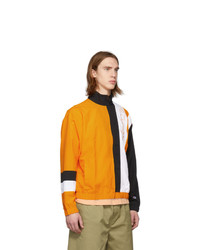 Champion Reverse Weave Orange And Black Logo Script Track Jacket
