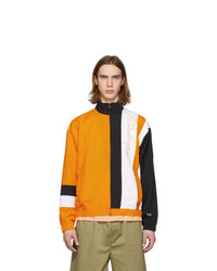Champion Reverse Weave Orange And Black Logo Script Track Jacket