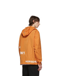 Burberry Orange Nylon Horseferry Hooded Jacket