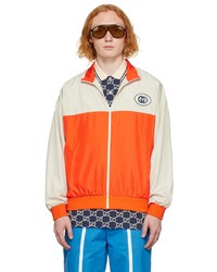 Gucci Orange Off White Paneled Jacket