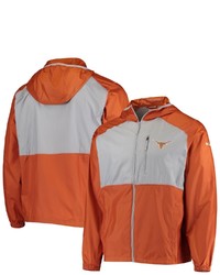 Columbia Texas Orangegray Texas Longhorns Flash Forward Hoodie Full Zip Windbreaker Jacket