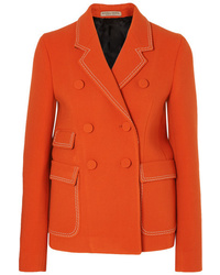 Orange Wool Double Breasted Blazer