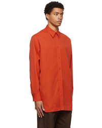 Jil Sander Orange Fine Dry Wool Shirt