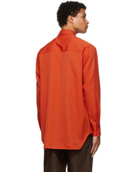 Jil Sander Orange Fine Dry Wool Shirt