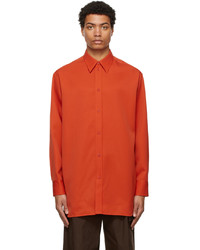 Jil Sander Orange Fine Dry Wool Shirt
