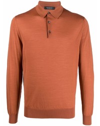 Orange Wool Polo Neck Sweater
