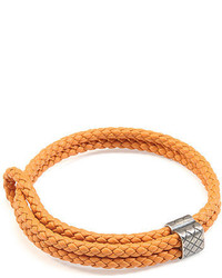 Orange Woven Leather Bracelet