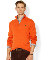 Orange Zip Neck Sweater