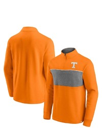 FANATICS Branded Tennessee Orangeheathered Gray Tennessee Volunteers Primary Logo Quarter Zip Jacket