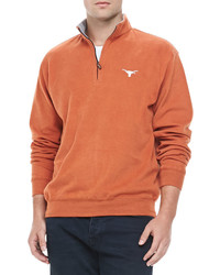 Peter Millar Gameday Texas Longhorns 14 Zip Fleece Pullover Orange