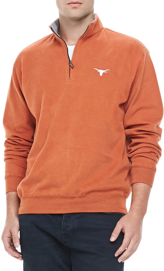 Peter Millar Gameday Texas Longhorns 14 Zip Fleece Pullover Orange