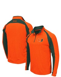 Colosseum Heathered Orange Miami Hurricanes The J Peterman Quarter Zip Pullover Jacket