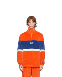 Napa By Martine Rose Orange And Blue Velour B Unari Half Zip Sweatshirt