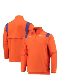 Nike Orange Clemson Tigers 2021 Team Coach Quarter Zip Jacket