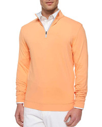 Peter Millar Perth Quarter Zip Sweater Orange
