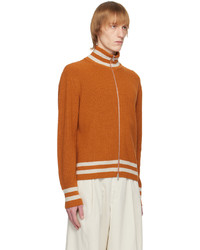 Dries Van Noten Orange Zip Up Sweater