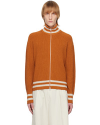 Dries Van Noten Orange Zip Up Sweater