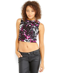 Pink and Black Cropped Top