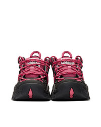 Kenzo Pink And Black Inka Sneakers