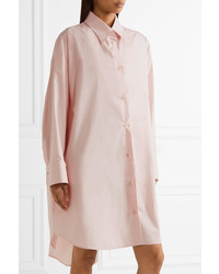 MM6 MAISON MARGIELA Oversized Cotton Poplin Shirt Dress Baby Pink