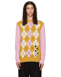 Marni Yellow Pink Argyle Sweater