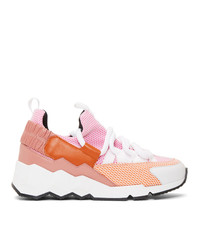 Pierre Hardy Pink And Orange Trek Comet Sneakers