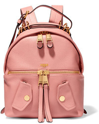 Moschino B Pocket Textured Leather Backpack Baby Pink