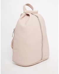 Matt & Nat Backpack With Front Zip Fastening In Pastel Pink