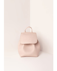 Missguided Simple Drawstring Backpack Nude
