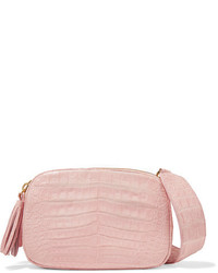 Nancy Gonzalez Crocodile Shoulder Bag Baby Pink