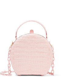Nancy Gonzalez Crocodile Shoulder Bag Pastel Pink