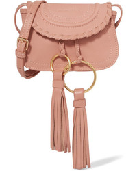 See by Chloe See By Chlo Polly Mini Tasseled Textured Leather Shoulder Bag Pink