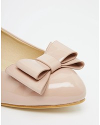 Glamorous Light Pink Patent Ballerina Bow Shoes