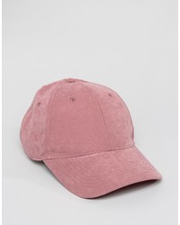 Asos Baseball Cap In Pink Peached Texture