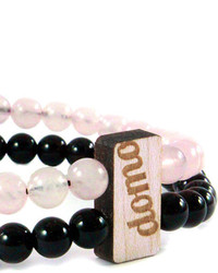 Domo Beads Double Bracelet Rose Quartz Black Onyx