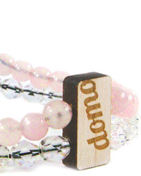 Domo Beads Double Bracelet Rose Quartz Crystal
