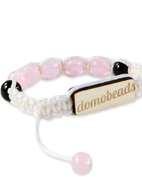 Domo Beads Retractable Bracelet Rose Quartz On White