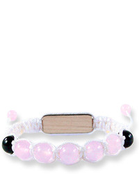 Domo Beads Retractable Bracelet Rose Quartz On White