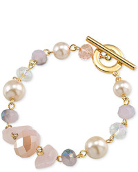 Carolee Gold Tone Pastel Bead Toggle Bracelet