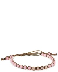 Tai Pink Beads With Four Rose Gold Crystal Bracelet