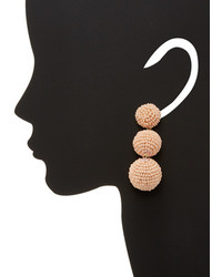 Kenneth Jay Lane Double Seed Bead Wrapped Ball Dome Top Drop Earrings