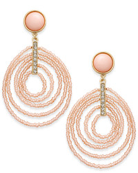 INC International Concepts Gold Tone Beaded Spiral Orbital Drop Earrings Created For Macys