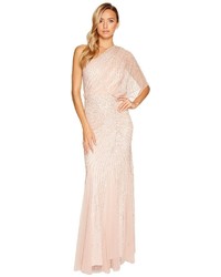 Adrianna Papell One Shoulder Beaded Blouson Gown Dress